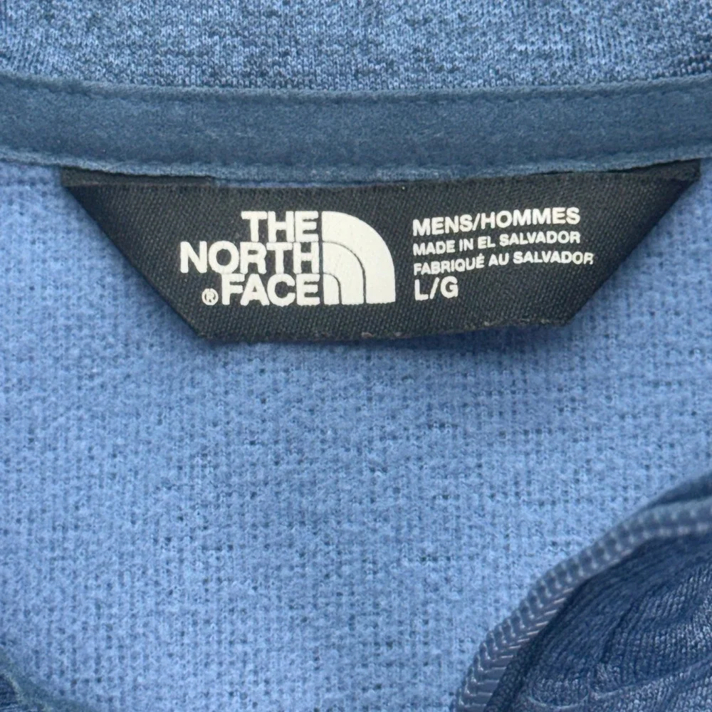 The North Face 1/4 Zip Pullover Mens Large Blue‎ Heathered Fleece CUG0 FA16 T164